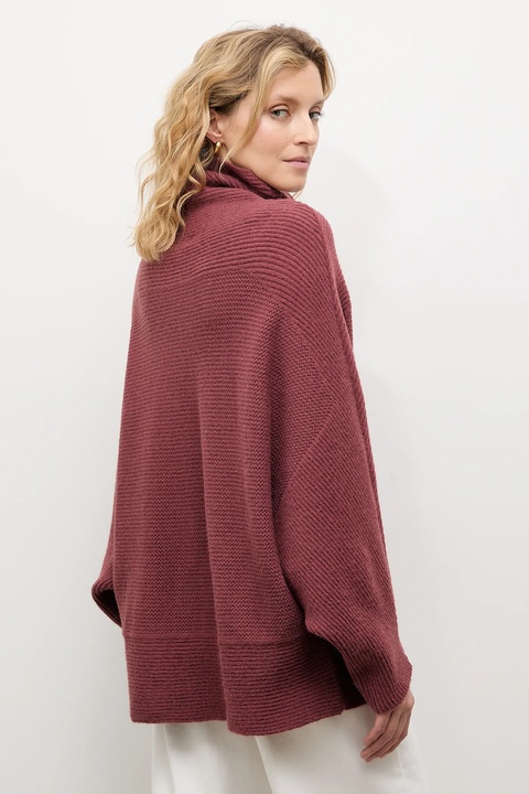 Answear.LAB sweter z kaszmirem damski kolor bordowy z golfem - zdjęcie produktu nr 2