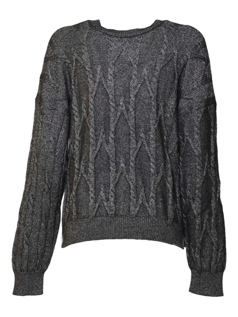 SOLOTRE cable-knit V-neck sweater - Grey - zdjęcie produktu nr 2