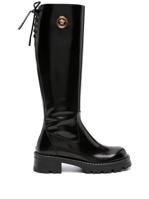 Versace Alia leather knee-high boots - Black - zdjęcie produktu nr 1