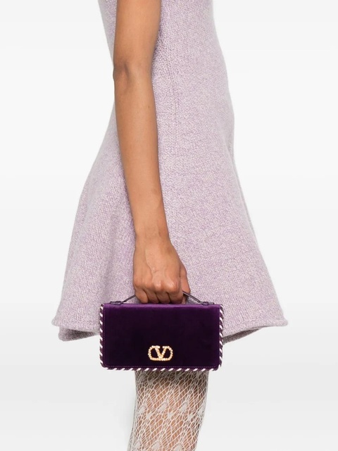 Valentino Garavani small VlLogo Signature clutch bag - Purple - zdjęcie produktu nr 2