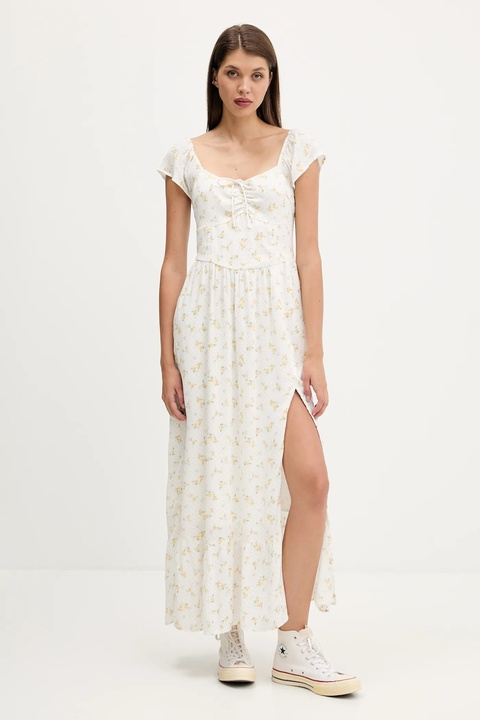 Hollister Co. sukienka kolor biały maxi rozkloszowana KI359-5298 - zdjęcie produktu nr 1