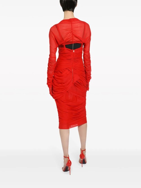 Dolce & Gabbana draped layered tulle midi dress - zdjęcie produktu nr 1