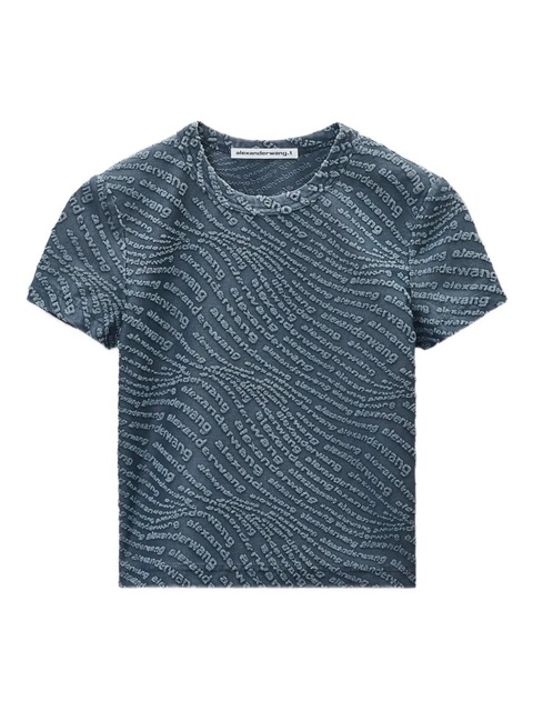 Alexander Wang logo-embossed short-sleeve top - Blue - zdjęcie produktu nr 2