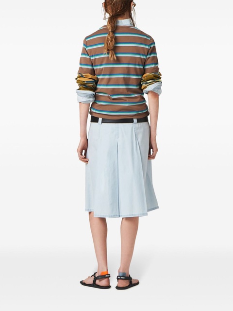 Miu Miu pleated chambray skirt - Blue - zdjęcie produktu nr 2