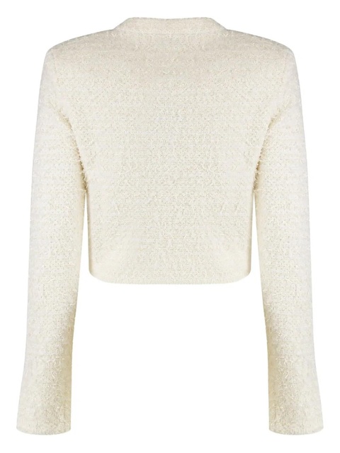 Self-Portrait crystal-embellished padded-shoulder jacket - Neutrals - zdjęcie produktu nr 2