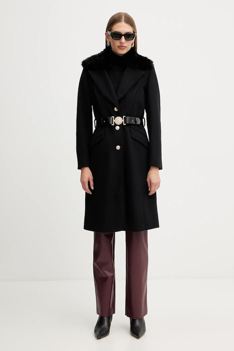 Guess spodnie damskie kolor brązowy proste high waist W5BB75 K8S30 - zdjęcie produktu nr 1