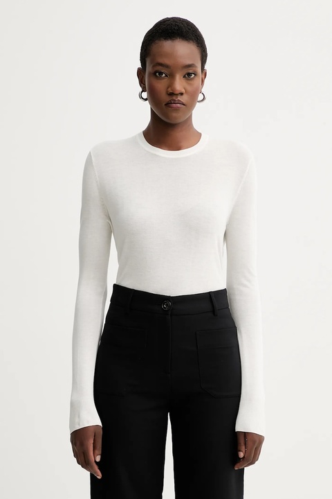 Calvin Klein sweter damski kolor beżowy lekki LV044C339G - zdjęcie produktu nr 1
