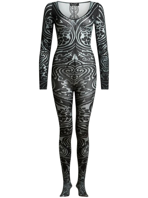 ETRO x Wolford paisley tattoo-pattern bodysuit - Black - zdjęcie produktu nr 1