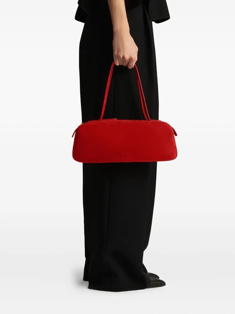 KHAITE Simona suede shoulder bag - Red - zdjęcie produktu nr 1