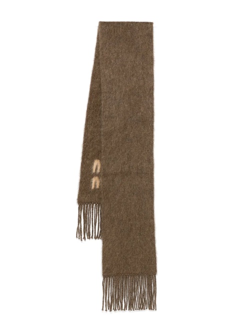 Miu Miu intarsia-logo scarf - Brown - zdjęcie produktu nr 2