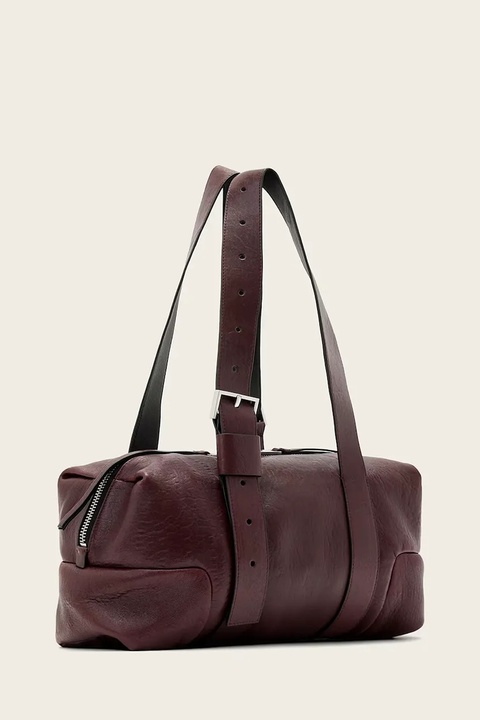 AllSaints torebka skórzana kolor bordowy W493XD - zdjęcie produktu nr 2