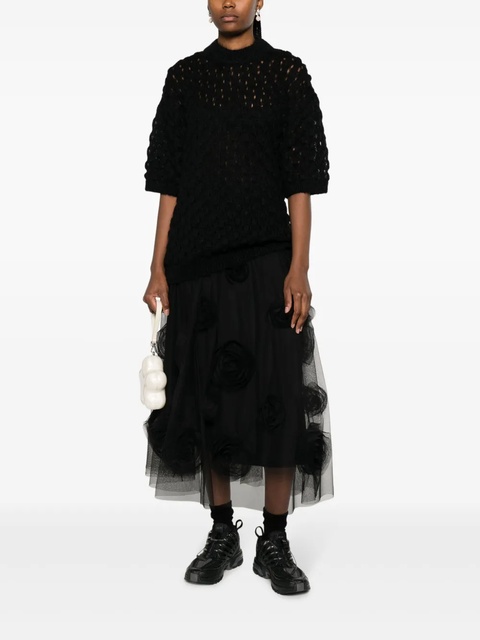 Simone Rocha fisherman's knit short-sleeve top - Black - zdjęcie produktu nr 2