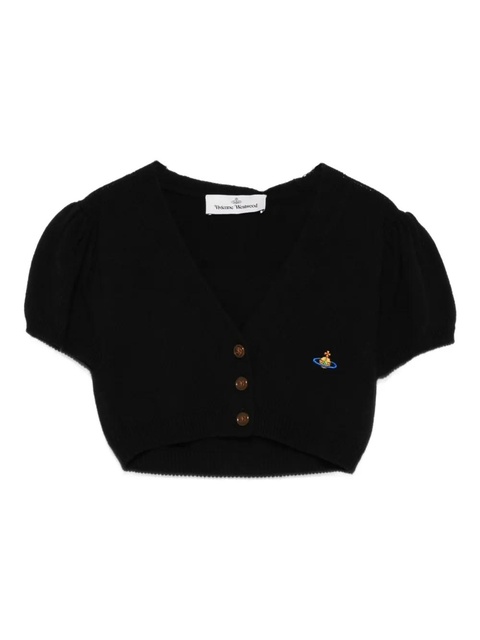 Vivienne Westwood Ida puff-sleeve cropped cardigan - Black - zdjęcie produktu nr 1