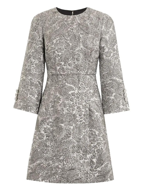 Dolce & Gabbana floral-jacquard lamé mini dress - Silver - zdjęcie produktu nr 1