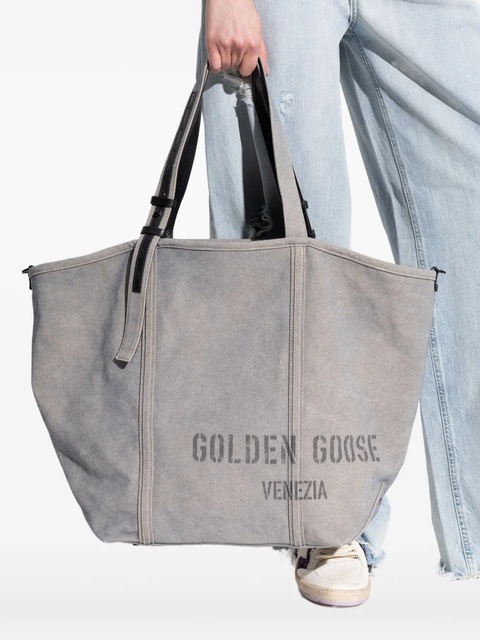Golden Goose logo-print tote bag - Grey - zdjęcie produktu nr 1