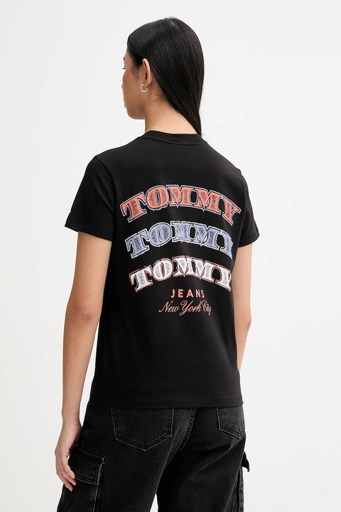 Tommy Jeans t-shirt bawełniany damski kolor czarny DW0DW22516 - zdjęcie produktu nr 1