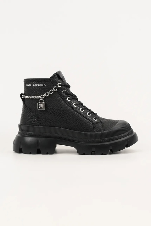 Karl Lagerfeld botki skórzane TREKKA MAX damskie kolor czarny KL43542 - zdjęcie produktu nr 1