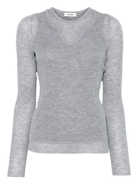 SANDRO wool sweater - Grey - zdjęcie produktu nr 1