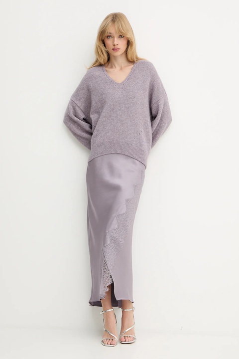 BOSS Orange spódnica kolor fioletowy maxi rozkloszowana 50548389 - zdjęcie produktu nr 2