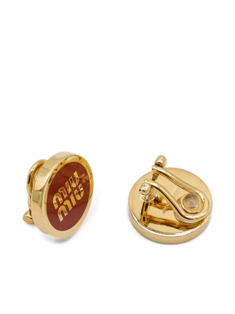 Miu Miu round clip-on earrings - Gold - zdjęcie produktu nr 2