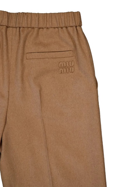 Miu Miu elastic-waist woven trousers - Brown - zdjęcie produktu nr 2