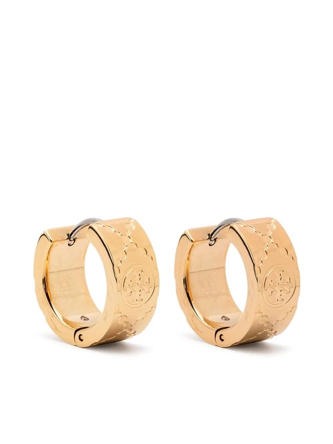 Tory Burch small T Monogram hoop earrings - Gold - zdjęcie produktu nr 1