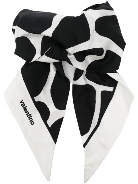 Valentino Garavani giraffe-print silk headband - Black - zdjęcie produktu nr 1