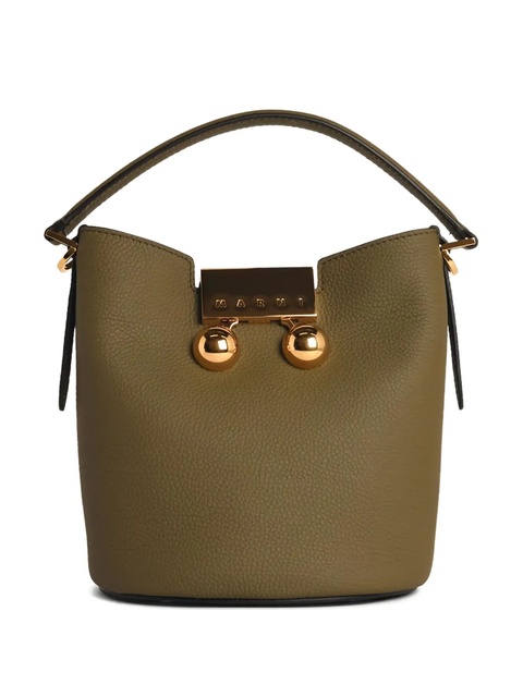 Marni Trunkaroo leather bucket bag - Green - zdjęcie produktu nr 1
