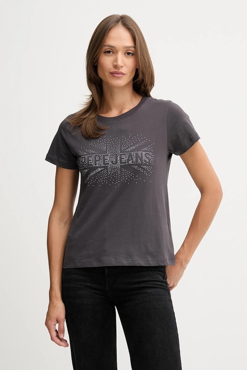 Pepe Jeans t-shirt bawełniany damski kolor szary PL5000026 - zdjęcie produktu nr 1