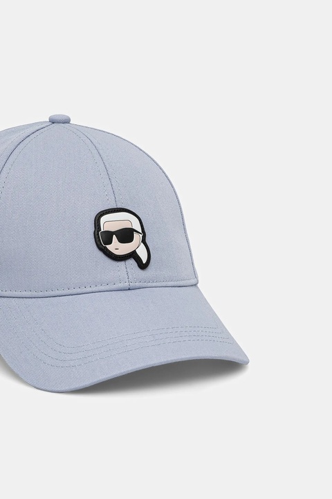 Karl Lagerfeld czapka z daszkiem bawełniana kolor niebieski z aplikacją A2W33059 - zdjęcie produktu nr 2