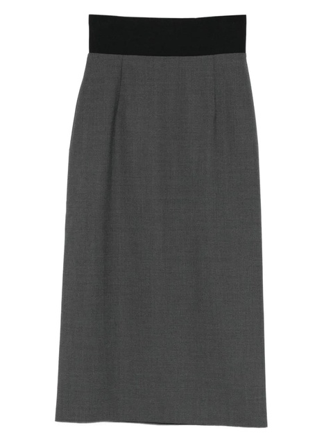 Sportmax contrast-waistband skirt - Grey - zdjęcie produktu nr 1
