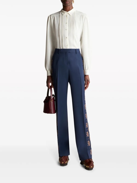 ETRO high-waisted paisley-print tailored trousers - Blue - zdjęcie produktu nr 1