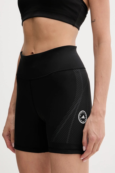 adidas by Stella McCartney szorty treningowe damskie kolor czarny wzorzyste medium waist JW2024 - zdjęcie produktu nr 1