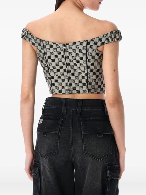 MISBHV off-shoulder logo-print top - Black - zdjęcie produktu nr 2