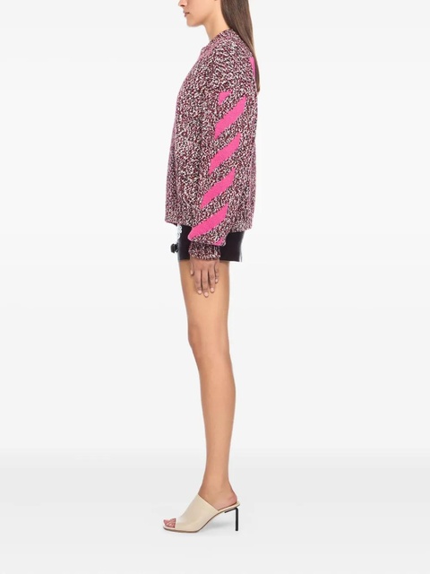 Off-White mouline Arrow crew-neck sweater - Pink - zdjęcie produktu nr 2