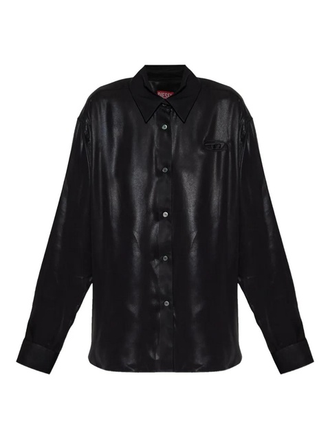 Diesel C-Simplier buttoned logo shirt - Black - zdjęcie produktu nr 1