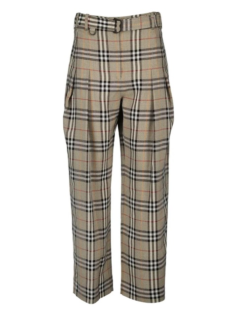 Burberry Check pleated trousers - Neutrals - zdjęcie produktu nr 1