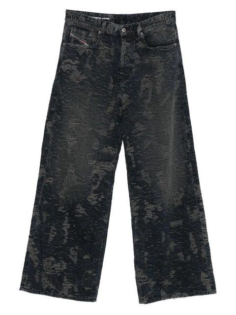 Diesel frayed-embellishment five-pocket jeans - Black - zdjęcie produktu nr 1