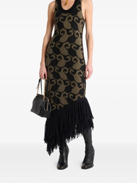 ETRO paisley jacquard fringe midi dress - Black - zdjęcie produktu nr 2