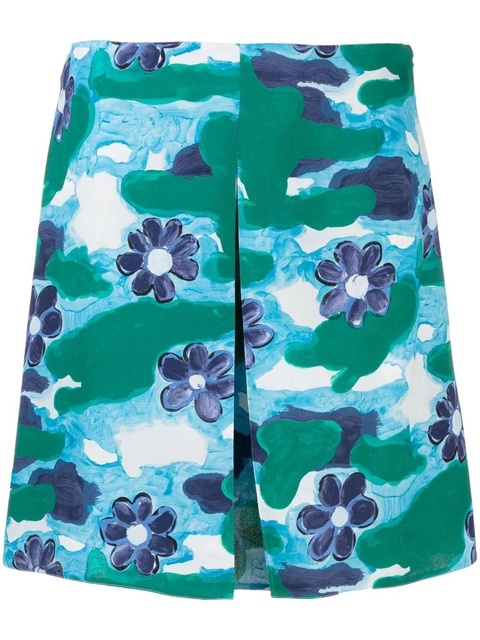 Marni floral-print mini skirt - Blue - zdjęcie produktu nr 1