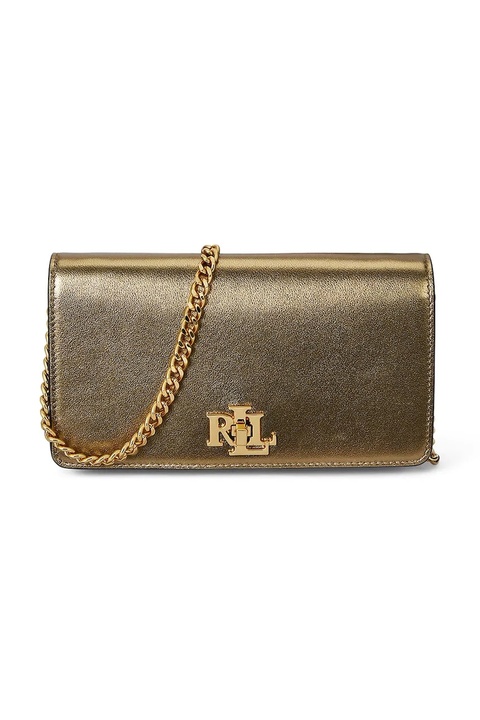 Lauren Ralph Lauren torebka skórzana kolor złoty 432P02411 - zdjęcie produktu nr 1