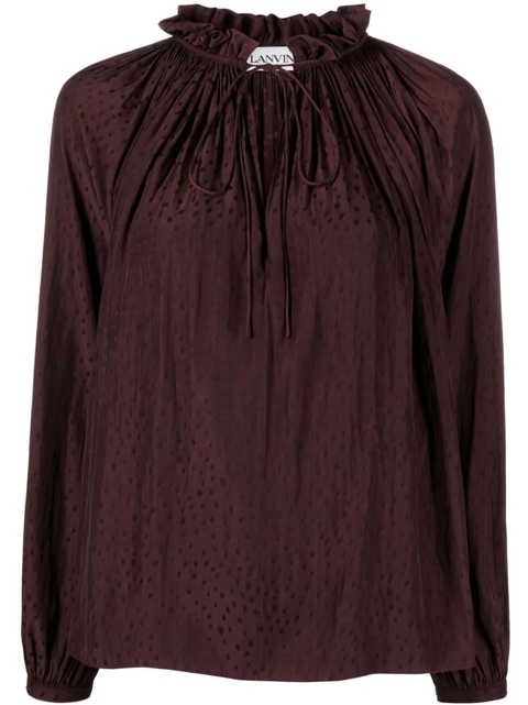 Lanvin ruffle-detailed flared blouse - Brown - zdjęcie produktu nr 1
