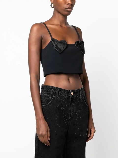 Blumarine heart-patch crop-top - Black - zdjęcie produktu nr 2