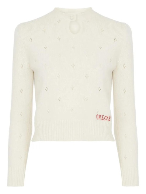 Chloé Pointelle embroidered sweater - Neutrals - zdjęcie produktu nr 1