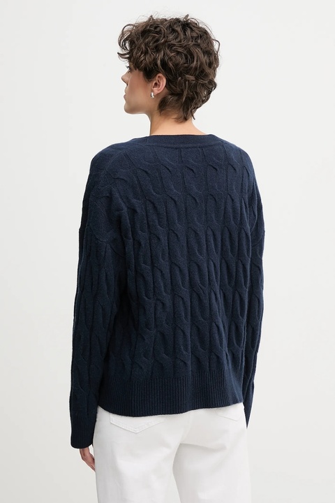 Tommy Hilfiger kardigan wełniany kolor granatowy WW0WW43089 - zdjęcie produktu nr 2
