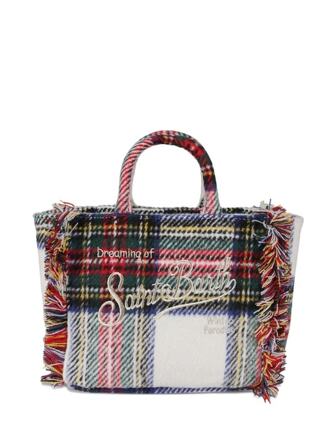 MC2 Saint Barth mini Vanity tartan-pattern tote bag - White - zdjęcie produktu nr 1