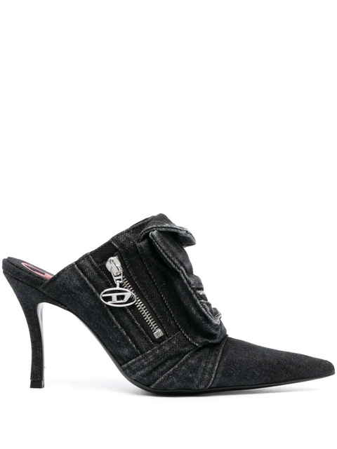 Diesel D-Venus Pocket 100mm denim mules - Black - zdjęcie produktu nr 1