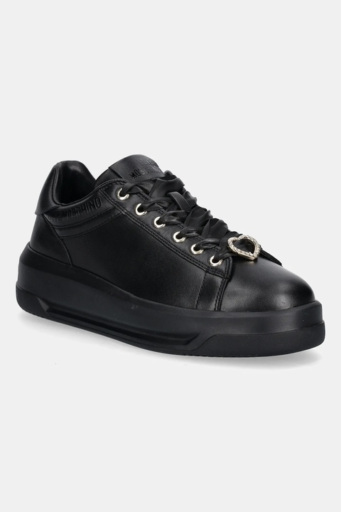 Love Moschino sneakersy skórzane damskie kolor czarny JA15165G1NIAX000 - zdjęcie produktu nr 1