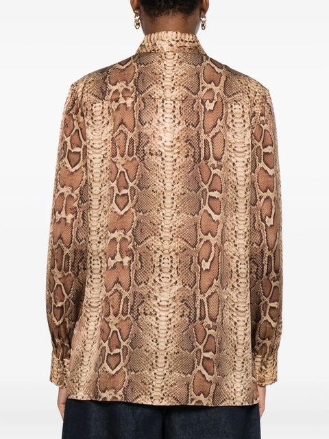 ZIMMERMANN snakeskin-print long-sleeve shirt - Neutrals - zdjęcie produktu nr 2