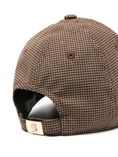 SANDRO houndstooth embroidered baseball cap - Brown - zdjęcie produktu nr 1